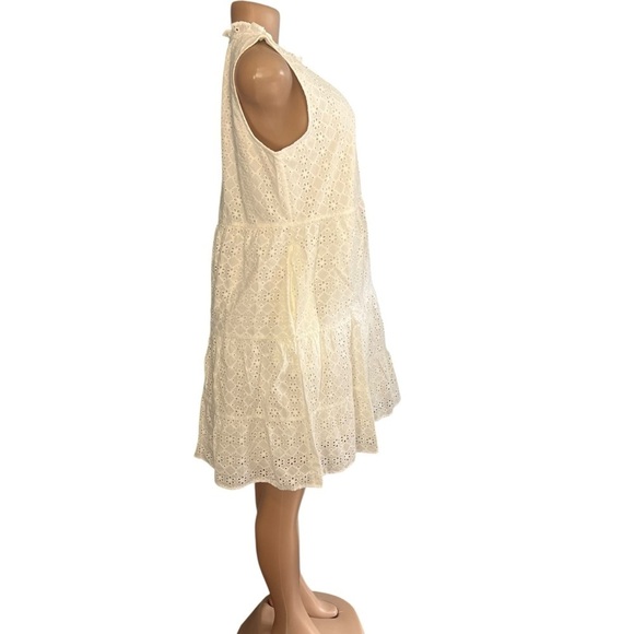 Loft White Eyelet Sleeveless Swing Dress - Picture 6 of 11